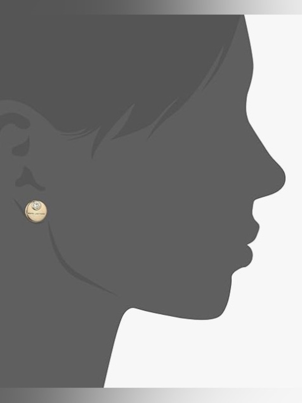 Marc Jacobs Gold-Tome Coin Stud Earrings with Clear Crystal Accent, NWT - Picture 2 of 5